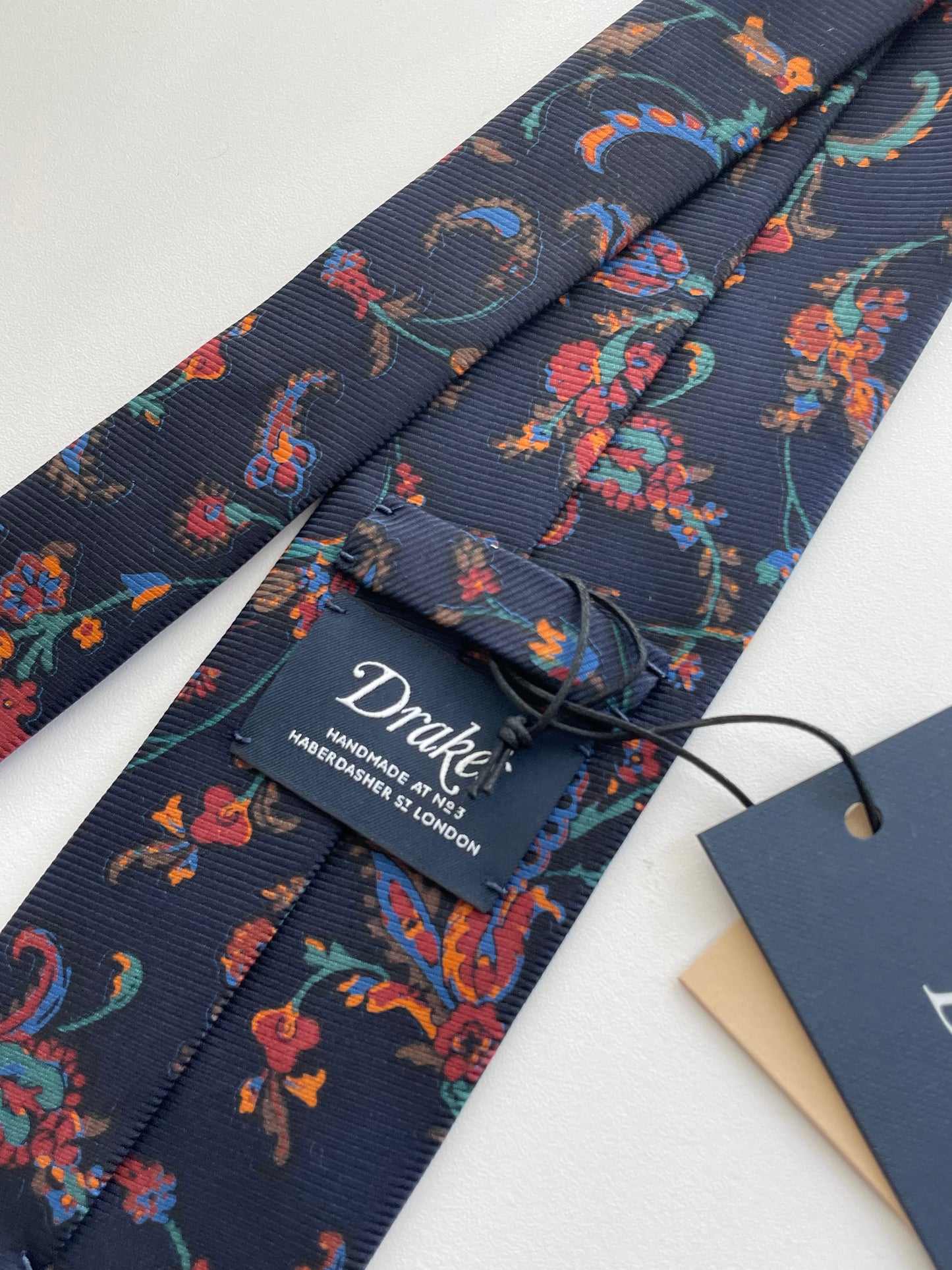 Drakes Handmade Rolled Edge Silk Tie 7cm Wide