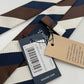 Drakes Handmade Striped Tipped Silk Tie With Tag