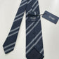 Drakes Handmade Striped Tipped Silk Tie With Tag