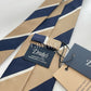Drakes Handmade Striped Tipped Silk Tie With Tag