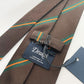 Drakes Handmade Striped Tipped Silk Tie With Tag