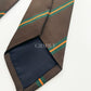 Drakes Handmade Striped Tipped Silk Tie With Tag