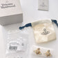 Vivienne Westwood Reverse Heart Studs Earrings Gold Blue and Violet crystal