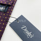 Drakes Handmade Polka Dot Tipped Silk Tie With Tag