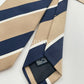 Drakes Handmade Striped Tipped Silk Tie With Tag
