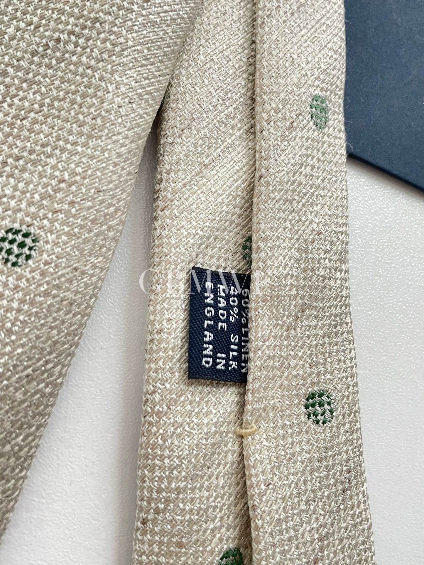 Drakes Handmade Polka Dot Hand-rolled Silk Tie With Tag
