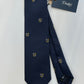 Drakes Navy Silk Tie with Crest Motif – A Touch of British Heritage