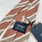 Drakes Handmade Striped Tipped Silk Tie With Tag