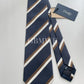 Drakes Handmade Striped Tipped Silk Tie With Tag