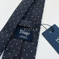 Drakes Handmade Polka Dot Tipped Silk Tie With Tag
