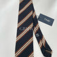 Drakes Handmade Striped Tipped Silk Tie With Tag
