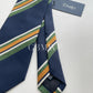 Drakes Handmade Striped Tipped Silk Tie With Tag