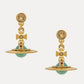 Vivienne Westwood Petite Orb Earrings Gold/Mint Green