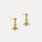 Vivienne Westwood Petite Orb Earrings Gold/Mint Green