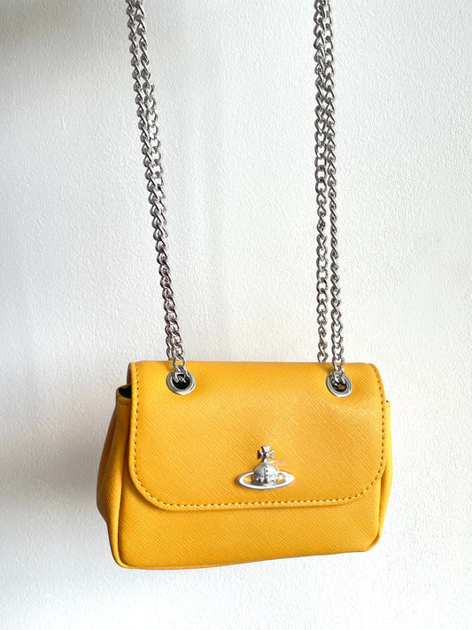 Vivienne Westwood Small Derby Purse Chain Bag Yellow