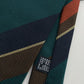 Drakes Multicoloured Block Stripe Hand Rolled Grenadine Silk Tie