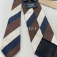 Drakes Handmade Striped Tipped Silk Tie With Tag