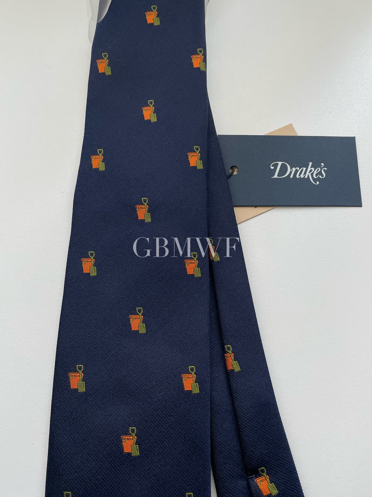Drakes Handmade Tipped Silk Tie With Tag