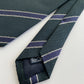 Drakes Handmade Striped Tipped Silk Tie With Tag