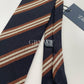 Drakes Handmade Striped Tipped Silk Tie With Tag