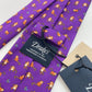 Drakes Red Panda Motif Handmade Tipped Silk Tie With Tag Limited Edition