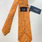 Drakes Badminton Motif Handmade Tipped Silk Tie With Tag Limited Edition