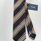 Drakes Handmade Striped Tipped Silk Tie With Tag