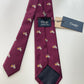 Drakes Motor Motif Burgundy Silk Tie Handmade Tie Limited Edition