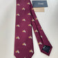 Drakes Motor Motif Burgundy Silk Tie Handmade Tie Limited Edition