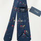Limited Drakes Navy Handmade Silk Tie with Ice Hockey Motif Sports Collection