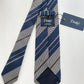 Drakes Handmade Striped Tipped Silk Tie With Tag