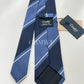 Drakes Handmade Striped Tipped Silk Tie With Tag