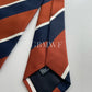 Drakes Handmade Striped Tipped Silk Tie With Tag