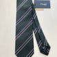 Drakes Handmade Striped Tipped Silk Tie With Tag