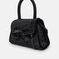 Self-portrait BLACK RHINESTONE MICRO BOW BAG