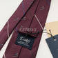 Limited Drakes Burgundy Handmade Silk Tie with Skiing Motif Sports Collection