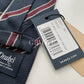 Drakes Handmade Striped Tipped Silk Tie With Tag
