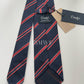 Drakes Handmade Striped Tipped Silk Tie With Tag