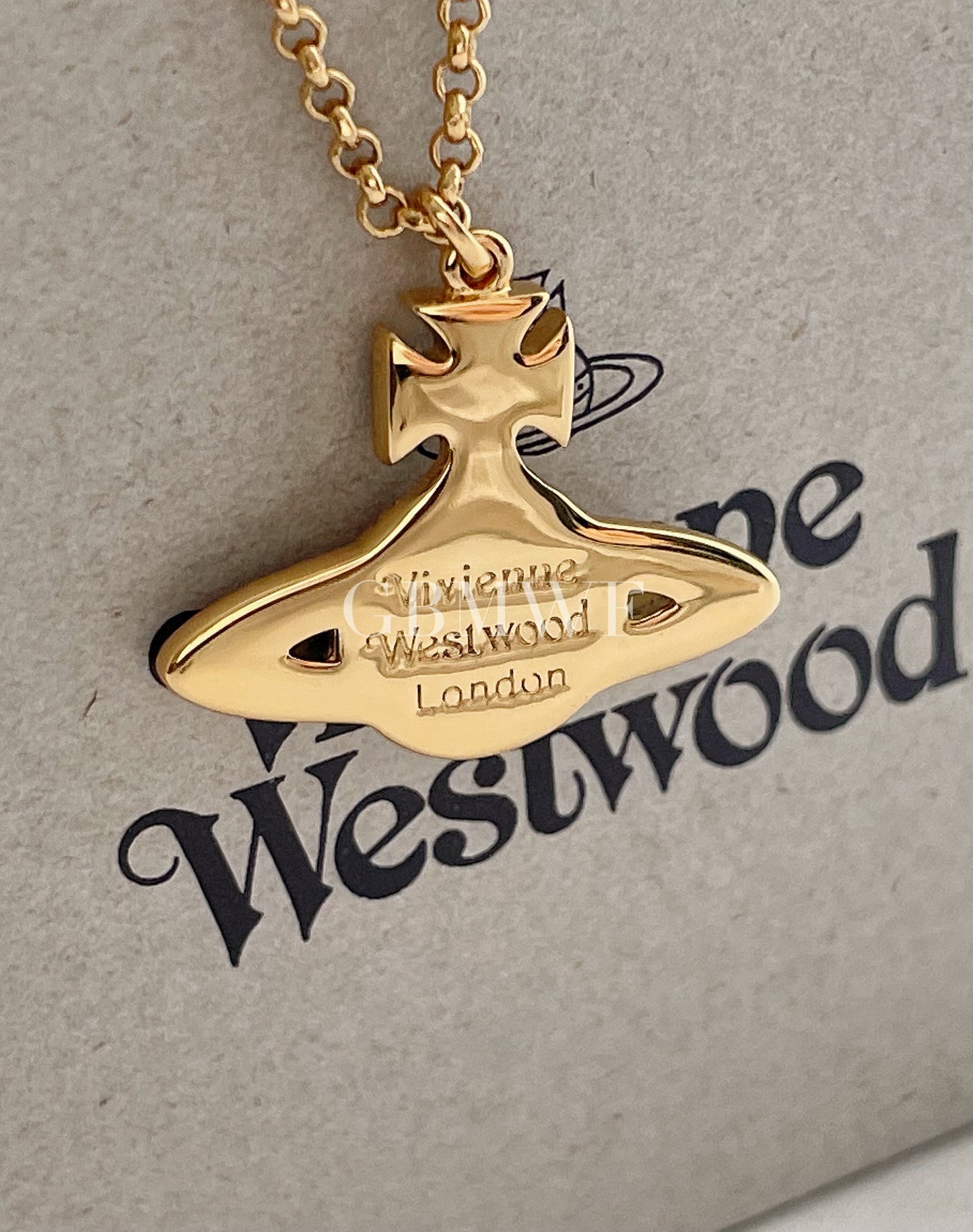 Vivienne Westwood Jack Bas Relief Pendant Gold Aquamarine