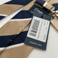 Drakes Handmade Striped Tipped Silk Tie With Tag