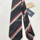 Drakes Hand-rolled Edge Block Stripe Silk Handmade Tie With Tag
