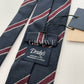 Drakes Handmade Striped Tipped Silk Tie With Tag