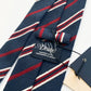 Drakes Hand-rolled Edge Block Stripe Silk Handmade Tie With Tag