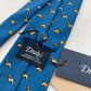 Drakes Hunting Dog Motif Handmade Tipped Wool Tie With Tag
