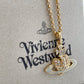 Vivienne Westwood Reverse Diamente Heart Necklace Blue Gold/Violet Crystal