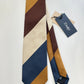 Drakes Handmade Striped Tipped Silk Tie With Tag