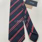 Drakes Handmade Striped Tipped Silk Tie With Tag
