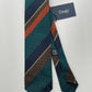 Drakes Multicoloured Block Stripe Hand Rolled Grenadine Silk Tie