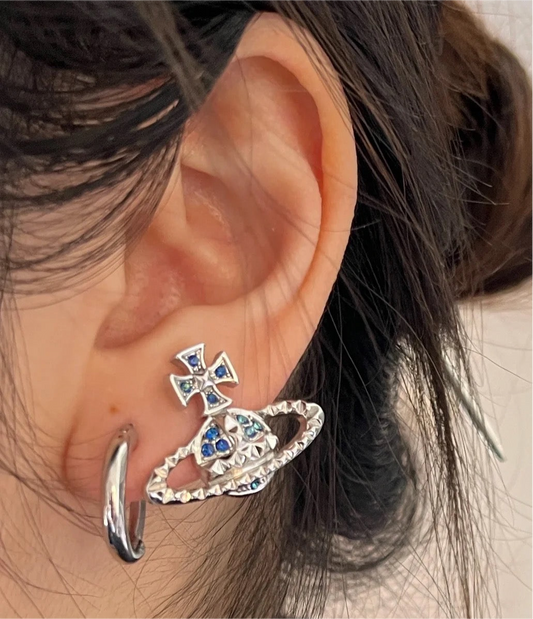 Vivienne Westwood Mayfair Studs Earrings Blue/Silver