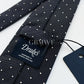 Drakes Handmade Polka Dot Tipped Silk Tie With Tag